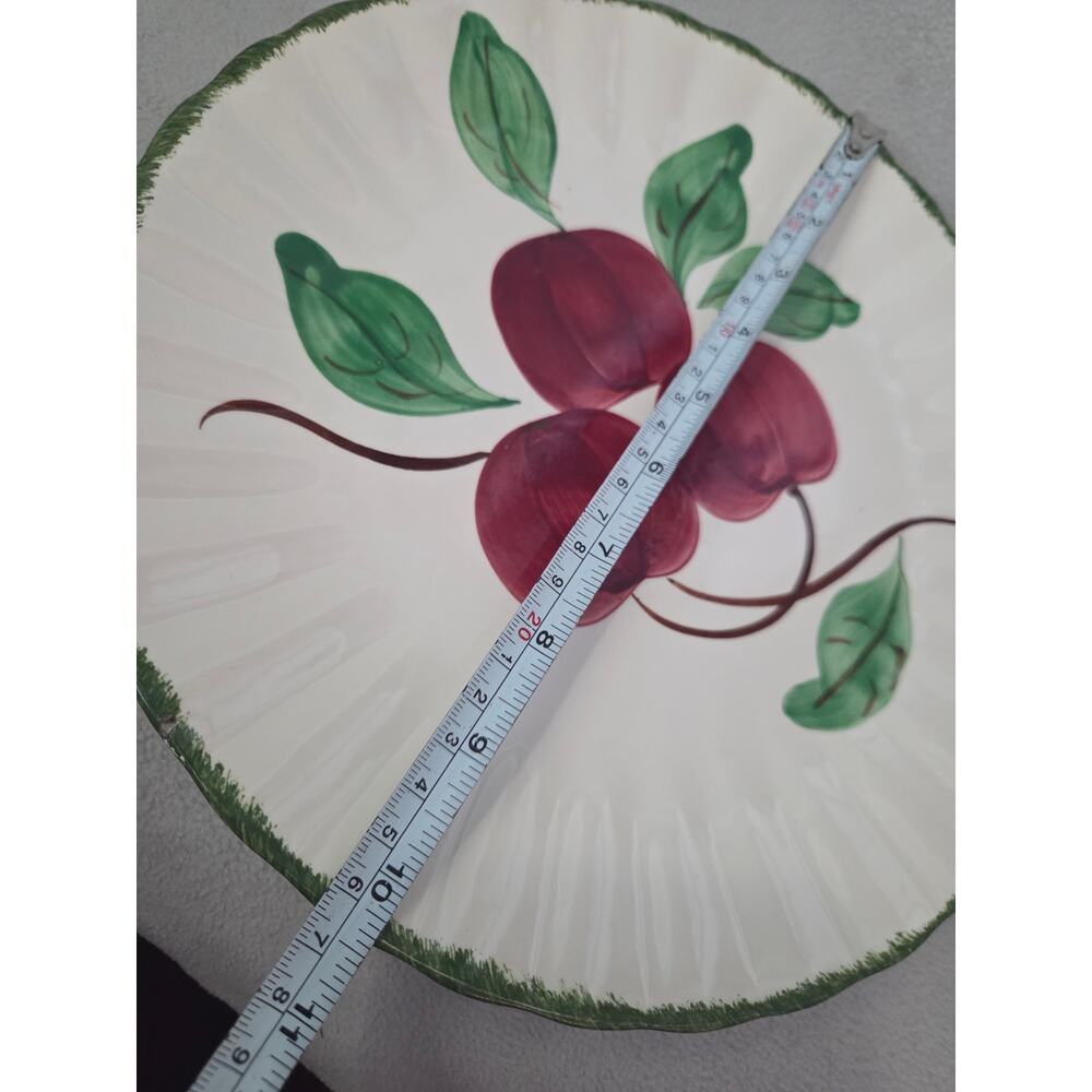 Vtg Blue Ridge Southern Pottery Red Apple Ruffle Ripple Edge Cottage Core - Picture 6 of 6